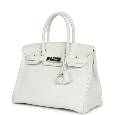 Hermes Birkin 30 White Clemence Palladium Hardware Hermes Birkin 30 White Clemence Palladium Hardware