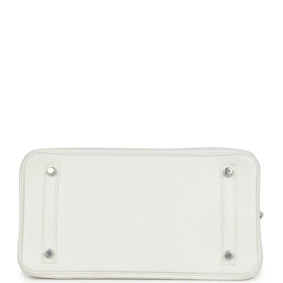 Hermes Birkin 30 White Clemence Palladium Hardware Hermes Birkin 30 White Clemence Palladium Hardware