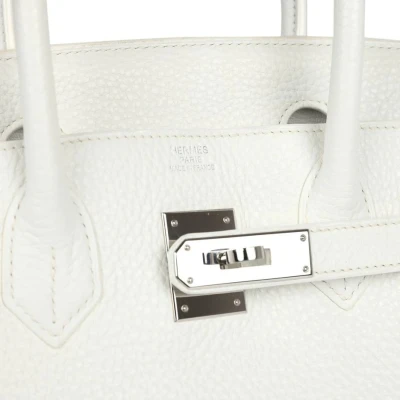 Hermes Birkin 30 White Clemence Palladium Hardware Hermes Birkin 30 White Clemence Palladium Hardware