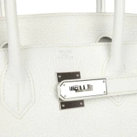 Hermes Birkin 30 White Clemence Palladium Hardware Hermes Birkin 30 White Clemence Palladium Hardware
