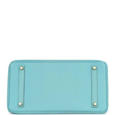 Hermes Birkin 35 Bleu Atoll Epsom Gold Hardware