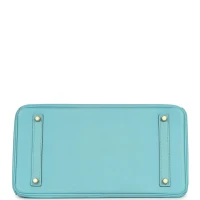 Hermes Birkin 35 Bleu Atoll Epsom Gold Hardware