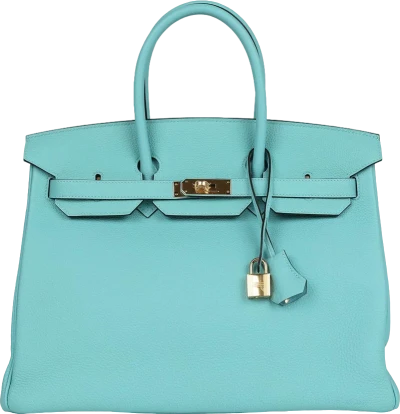 Hermes Birkin 35 Bleu Atoll Togo Gold Hardware Hermes Birkin 35 Bleu Atoll Togo Gold Hardware