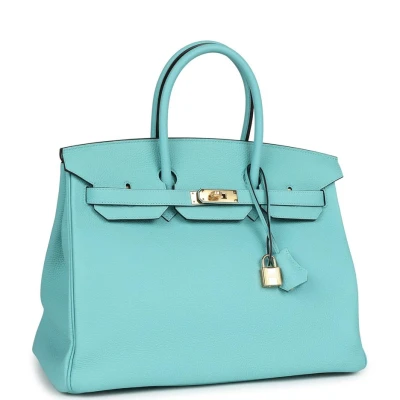 Hermes Birkin 35 Bleu Atoll Togo Gold Hardware Hermes Birkin 35 Bleu Atoll Togo Gold Hardware