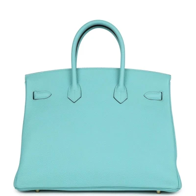 Hermes Birkin 35 Bleu Atoll Togo Gold Hardware Hermes Birkin 35 Bleu Atoll Togo Gold Hardware