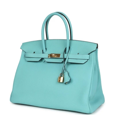 Hermes Birkin 35 Bleu Atoll Togo Gold Hardware Hermes Birkin 35 Bleu Atoll Togo Gold Hardware