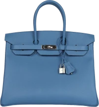 Hermes Birkin 35 Bleu Azur Epsom Palladium Hardware Hermes Birkin 35 Bleu Azur Epsom Palladium Hardware