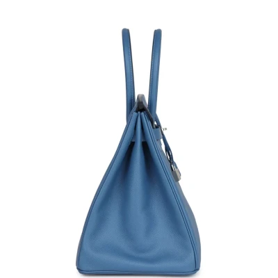 Hermes Birkin 35 Bleu Azur Epsom Palladium Hardware Hermes Birkin 35 Bleu Azur Epsom Palladium Hardware