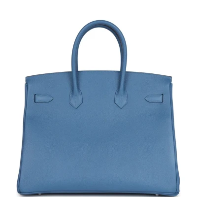 Hermes Birkin 35 Bleu Azur Epsom Palladium Hardware Hermes Birkin 35 Bleu Azur Epsom Palladium Hardware