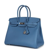 Hermes Birkin 35 Bleu Azur Epsom Palladium Hardware Hermes Birkin 35 Bleu Azur Epsom Palladium Hardware