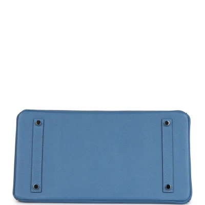 Hermes Birkin 35 Bleu Azur Epsom Palladium Hardware Hermes Birkin 35 Bleu Azur Epsom Palladium Hardware