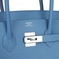 Hermes Birkin 35 Bleu Azur Epsom Palladium Hardware Hermes Birkin 35 Bleu Azur Epsom Palladium Hardware