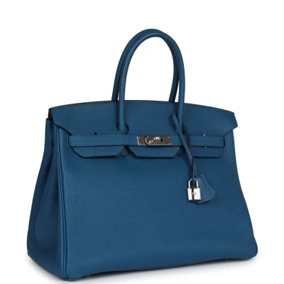 Hermes Birkin 35 Bleu de Galice Togo Palladium Hardware Hermes Birkin 35 Bleu de Galice Togo Palladium Hardware