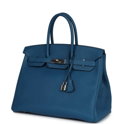 Hermes Birkin 35 Bleu de Galice Togo Palladium Hardware Hermes Birkin 35 Bleu de Galice Togo Palladium Hardware