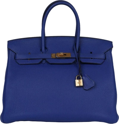 Hermes Birkin 35 Bleu Electric Togo Gold Hardware Hermes Birkin 35 Bleu Electric Togo Gold Hardware