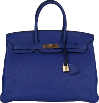 Hermes Birkin 35 Bleu Electric Togo Gold Hardware Hermes Birkin 35 Bleu Electric Togo Gold Hardware