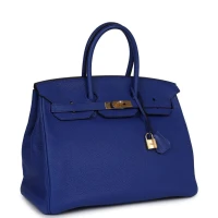 Hermes Birkin 35 Bleu Electric Togo Gold Hardware Hermes Birkin 35 Bleu Electric Togo Gold Hardware