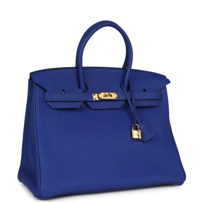 Hermes Birkin 35 Bleu Electric Togo Gold Hardware Hermes Birkin 35 Bleu Electric Togo Gold Hardware