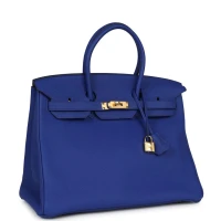 Hermes Birkin 35 Bleu Electric Togo Gold Hardware Hermes Birkin 35 Bleu Electric Togo Gold Hardware