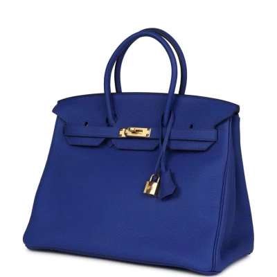 Hermes Birkin 35 Bleu Electric Togo Gold Hardware Hermes Birkin 35 Bleu Electric Togo Gold Hardware