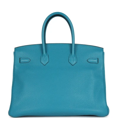 Hermes Birkin 35 Bleu Izmir Clemence Gold Hardware