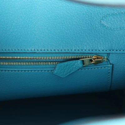Hermes Birkin 35 Bleu Izmir Clemence Gold Hardware