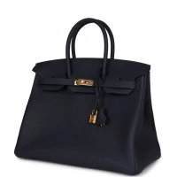Hermes Birkin 35 Bleu Nuit Togo Gold Hardware Hermes Birkin 35 Bleu Nuit Togo Gold Hardware