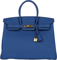 Hermes Birkin 35 Bleu Royal Togo Gold Hardware Hermes Birkin 35 Bleu Royal Togo Gold Hardware