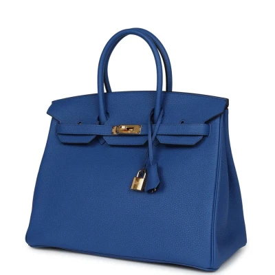 Hermes Birkin 35 Bleu Royal Togo Gold Hardware Hermes Birkin 35 Bleu Royal Togo Gold Hardware