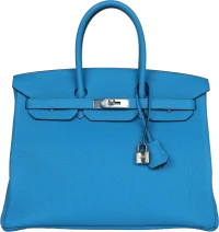 Hermes Birkin 35 Bleu Zanzibar Verso Togo Palladium Hardware Hermes Birkin 35 Bleu Zanzibar Verso Togo Palladium Hardware