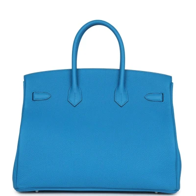 Hermes Birkin 35 Bleu Zanzibar Verso Togo Palladium Hardware Hermes Birkin 35 Bleu Zanzibar Verso Togo Palladium Hardware