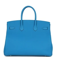 Hermes Birkin 35 Bleu Zanzibar Verso Togo Palladium Hardware Hermes Birkin 35 Bleu Zanzibar Verso Togo Palladium Hardware