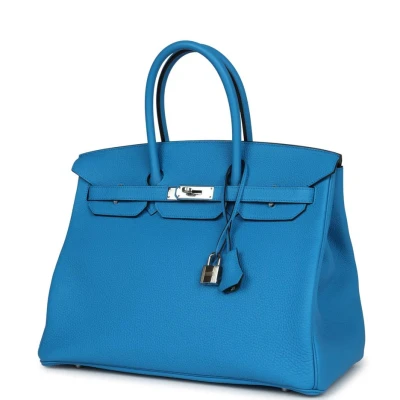 Hermes Birkin 35 Bleu Zanzibar Verso Togo Palladium Hardware Hermes Birkin 35 Bleu Zanzibar Verso Togo Palladium Hardware