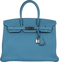 Hermes Birkin 35 Blue Jean Clemence Palladium Hardware Hermes Birkin 35 Blue Jean Clemence Palladium Hardware