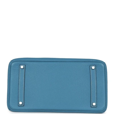 Hermes Birkin 35 Blue Jean Clemence Palladium Hardware Hermes Birkin 35 Blue Jean Clemence Palladium Hardware