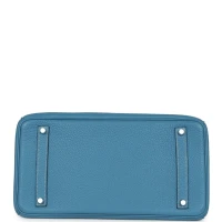 Hermes Birkin 35 Blue Jean Clemence Palladium Hardware Hermes Birkin 35 Blue Jean Clemence Palladium Hardware