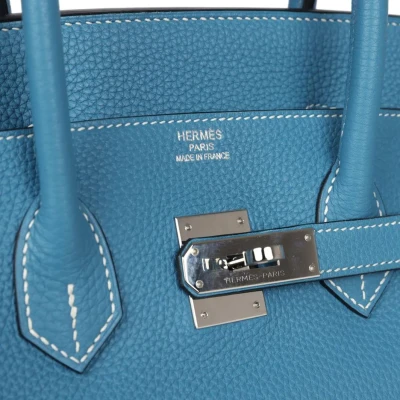 Hermes Birkin 35 Blue Jean Clemence Palladium Hardware Hermes Birkin 35 Blue Jean Clemence Palladium Hardware