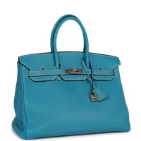 Hermes Birkin 35 Blue Jean Togo Palladium Hardware Hermes Birkin 35 Blue Jean Togo Palladium Hardware
