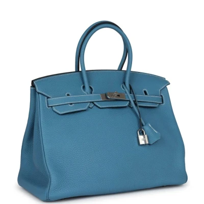 Hermes Birkin 35 Blue Jean Togo Palladium Hardware Hermes Birkin 35 Blue Jean Togo Palladium Hardware
