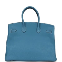 Hermes Birkin 35 Blue Jean Togo Palladium Hardware Hermes Birkin 35 Blue Jean Togo Palladium Hardware