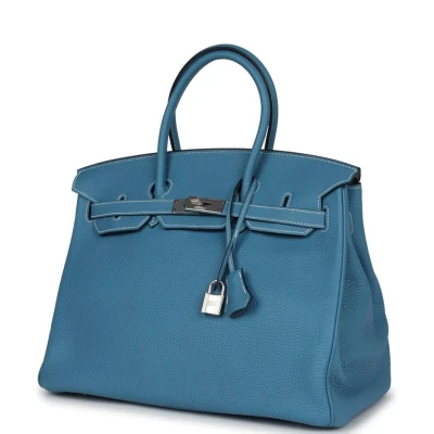 Hermes Birkin 35 Blue Jean Togo Palladium Hardware Hermes Birkin 35 Blue Jean Togo Palladium Hardware
