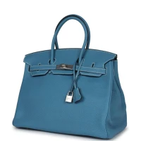 Hermes Birkin 35 Blue Jean Togo Palladium Hardware Hermes Birkin 35 Blue Jean Togo Palladium Hardware