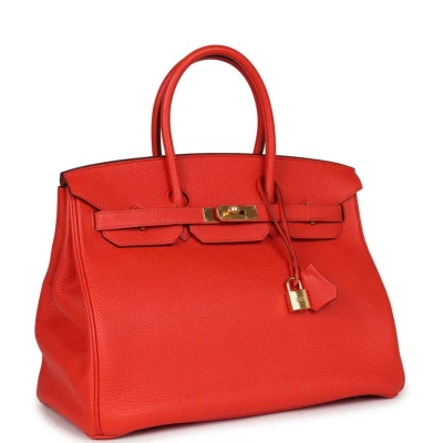 Hermes Birkin 35 Capucine Togo Gold Hardware Hermes Birkin 35 Capucine Togo Gold Hardware