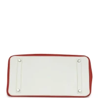 Hermes Birkin 35 Eclat Sanguine and White Clemence Palladium Hardware