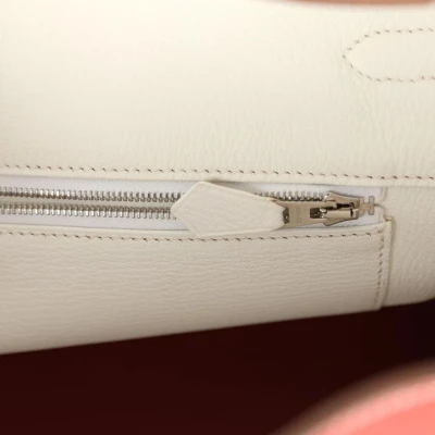 Hermes Birkin 35 Eclat Sanguine and White Clemence Palladium Hardware