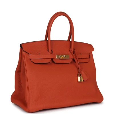 Hermes Birkin 35 Feu Togo Gold Hardware Hermes Birkin 35 Feu Togo Gold Hardware