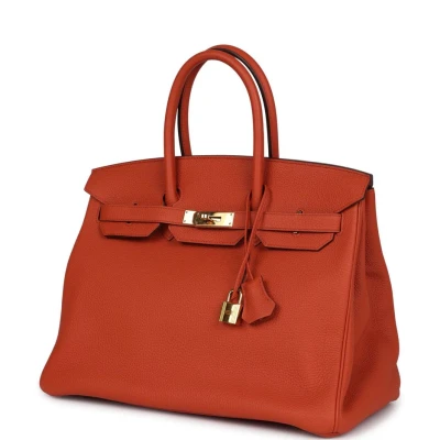 Hermes Birkin 35 Feu Togo Gold Hardware Hermes Birkin 35 Feu Togo Gold Hardware