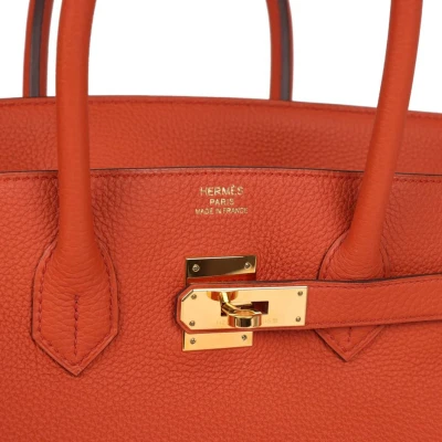 Hermes Birkin 35 Feu Togo Gold Hardware Hermes Birkin 35 Feu Togo Gold Hardware