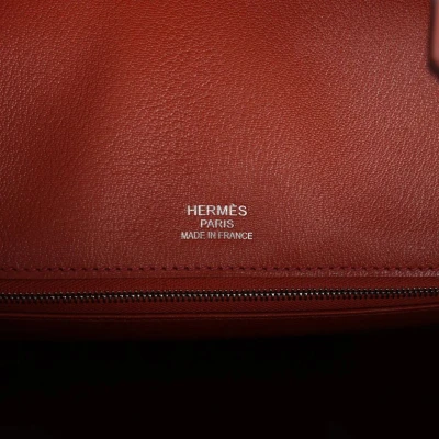 Hermes Birkin 35 Ghillies Brique Clemence and Evercolor Palladium Hardware
