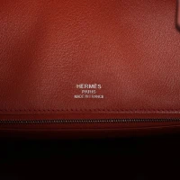 Hermes Birkin 35 Ghillies Brique Clemence and Evercolor Palladium Hardware